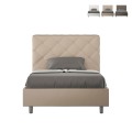 Moderne Frans gestoffeerd tweepersoonsbed 140x200 met opbergruimte Priya F Aanbieding