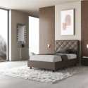 Moderne Frans gestoffeerd tweepersoonsbed 140x200 met opbergruimte Priya F 
