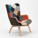 Scandinavische patchwork fauteuil Patchy met armleuningen Aanbieding