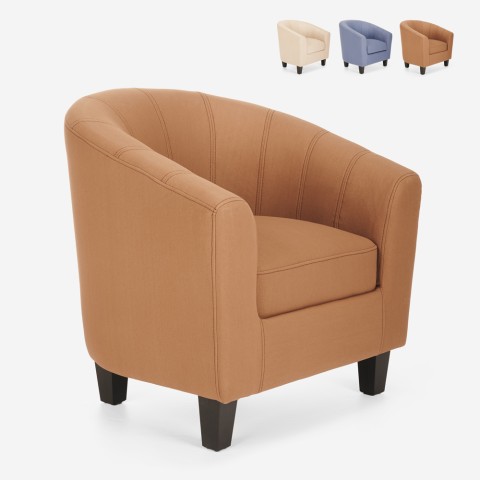 Poltrona design pele sintética sala escritório Seashell Soft