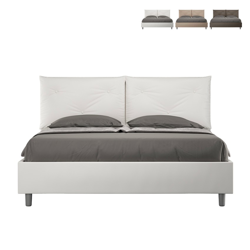 Tweepersoonsbed met opbergruimte 160x200 hoofdeinde kussens Appia M1 Afmetingen