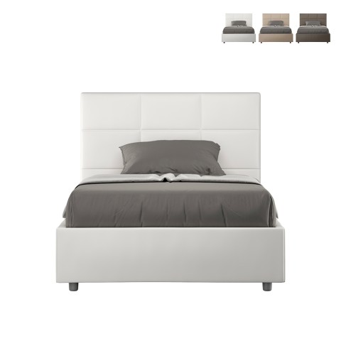 Fraai tweepersoonsbed 140x200 met opbergruimte en bekleding Mika F Aanbieding