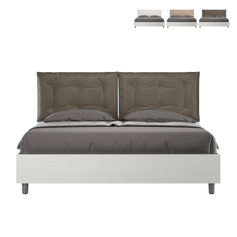 Tweepersoonsbed met opbergruimte 160x190cm hout kussens Egos Annalisa Aanbieding