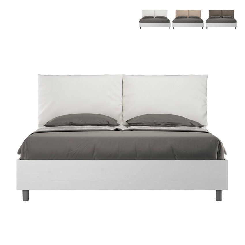 Houten tweepersoonsbed met opbergruimte 160x190cm kussens Egos Antea Afmetingen Houten tweepersoonsbed met opbergruimte 160x190cm kussens Egos Antea Afmetingen