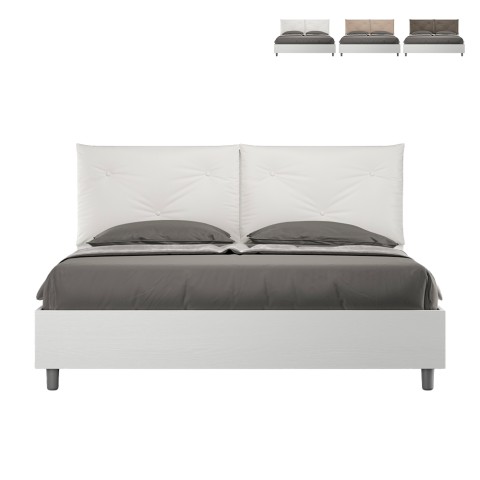 Tweepersoonsbed 160x190cm met opbergruimte en houten kussens Egos Appia Aanbieding