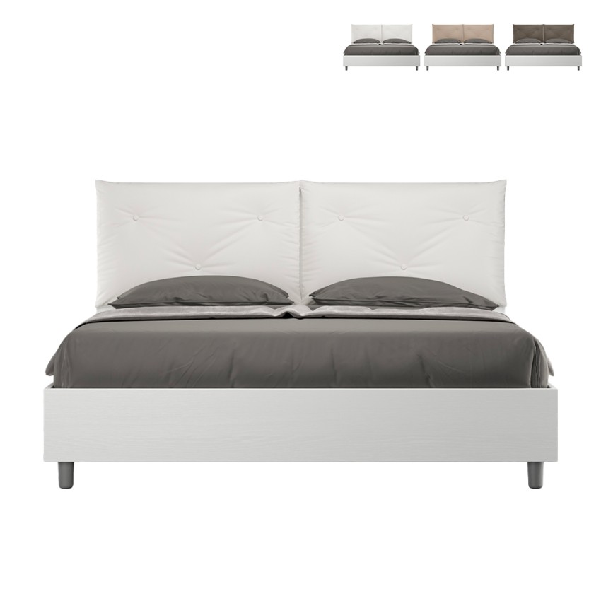 Tweepersoonsbed 160x190cm met opbergruimte en houten kussens Egos Appia Aanbieding Tweepersoonsbed 160x190cm met opbergruimte en houten kussens Egos Appia Aanbieding