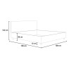 Tweepersoonsbed 160x190cm met opbergruimte en houten kussens Egos Appia 