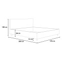 Moderne tweepersoonsbed stof 160x190 met opbergruimte Arla Norris Era 
