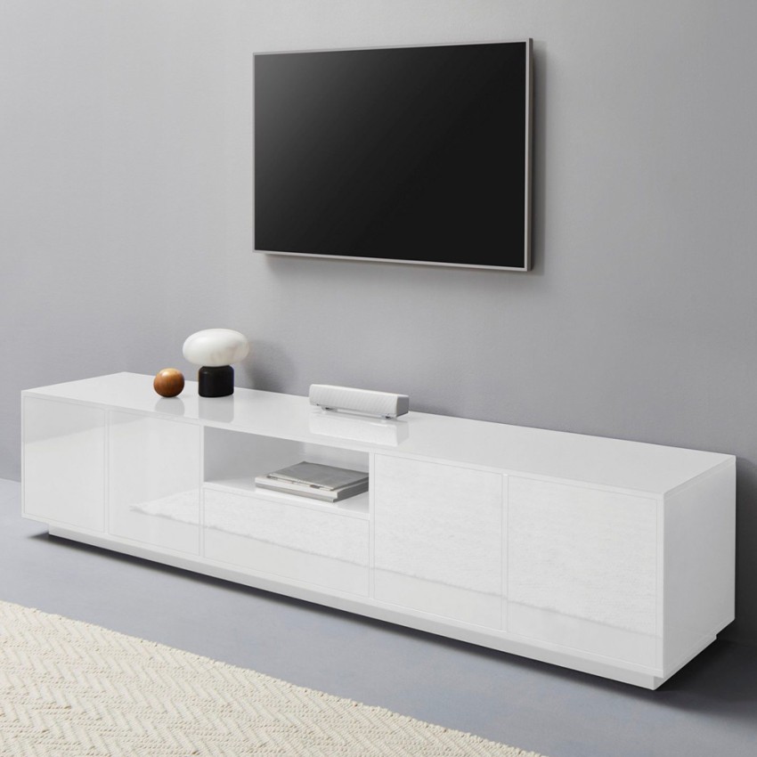 Aston moderne witte TV-meubel 220cm voor woonkamerontwerp Aanbieding Aston moderne witte TV-meubel 220cm voor woonkamerontwerp Aanbieding