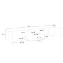 Modern design TV-meubel wit hout 220cm woonkamer Aston Wood Voorraad