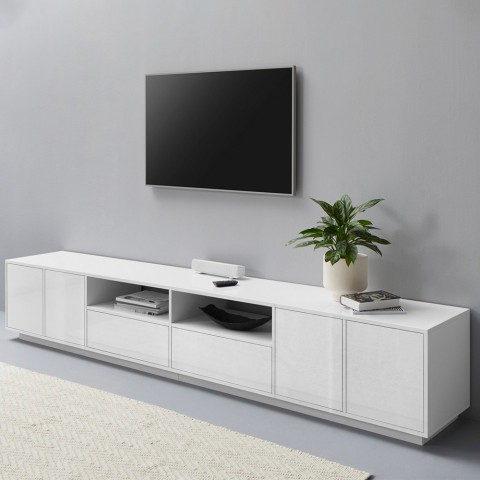 Moderne witte tv-meubel 260cm woonkamer Breid Aanbieding