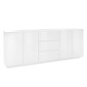 Moderne witte buffetkast Lonja 220cm voor keuken en woonkamer Aanbod