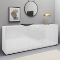 Moderne witte buffetkast Lonja 220cm voor keuken en woonkamer Aanbieding
