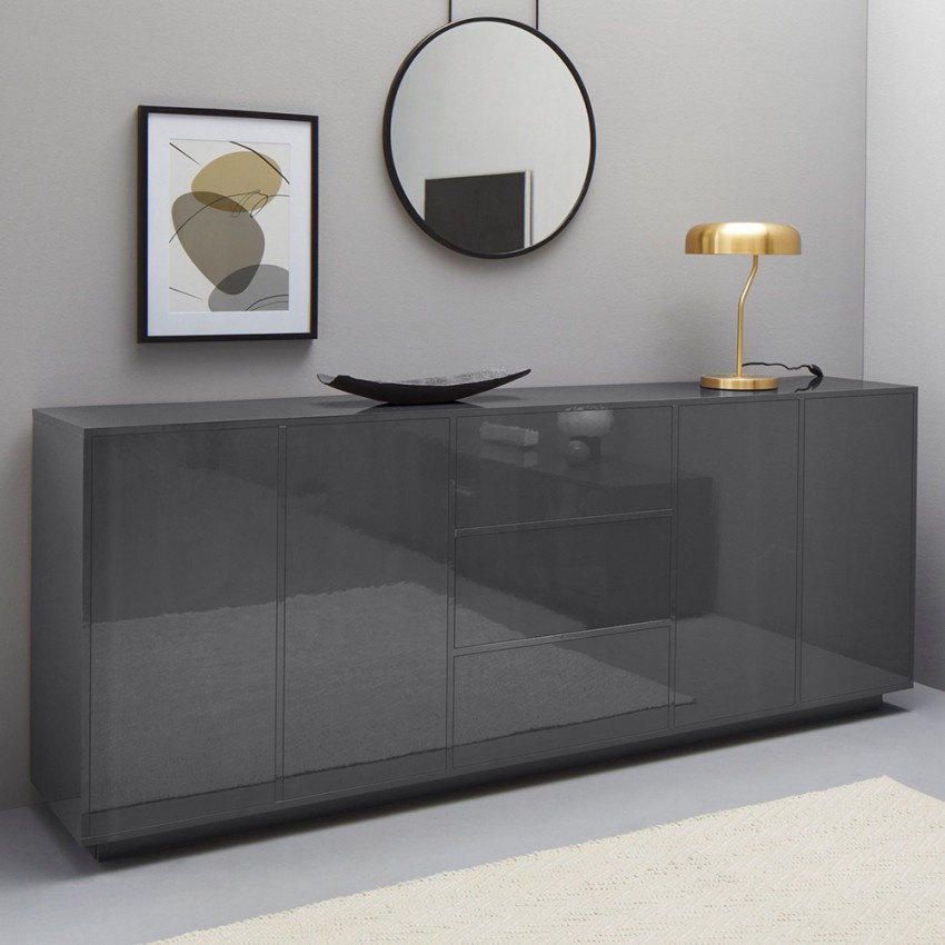 vier keer jury Zwart Lonja Report keuken dressoir 220cm woonkamer meubels modern design