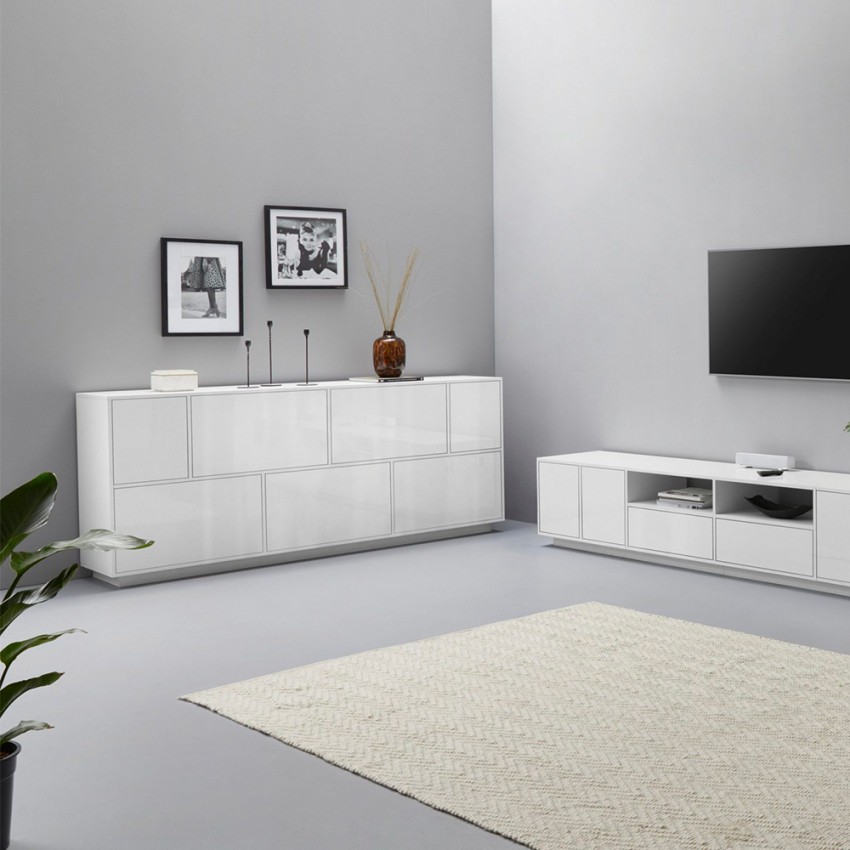 Fantasie kleurstof zelf Lopar dressoir 200cm woonkamer dressoir keuken wit design