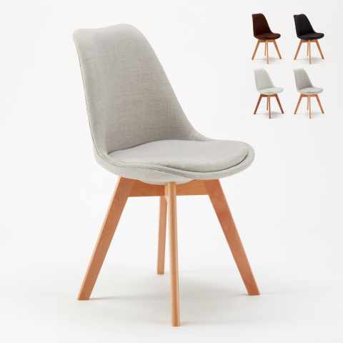 Scandinavisch stoelen met stoffen kussen voor keuken en cafè Tulip Nordica Plus