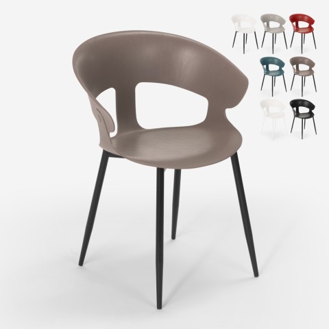 Modern design metalen polypropyleen stoel voor keuken bar restaurant EVELYN
