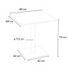 Vierkante Tafel 60x60 cm Houten Effect Top met 2 gekleurde stoelen Ice Kiss 