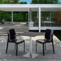 Vierkante tafel 60x60 cm Stalen onderstel en zwart top met 2 gekleurde stoelen Ice Pistachio Karakteristieken