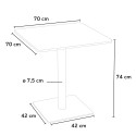 Vierkante tafel 70x70 cm Stalen onderstel en zwart top met 2 gekleurde stoelen Ice Kiwi 
