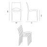 Vierkante tafel 60x60 cm Zwart onderstel en Witte top met 2 gekleurde stoelen Paris Hazelnut 