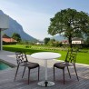 Ronde salontafel wit 70x70 cm en 2 gekleurde stoelen Gelateria Long Island Keuze