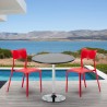 Ronde salontafel zwart 70x70 cm en 2 gekleurde stoelen Parisienne Cosmopolitan Voorraad