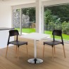 Vierkante salontafel wit 70x70 cm en 2 gekleurde stoelen Barcelona Cocktail Catalogus