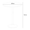 Ronde salontafel wit 70x70 cm en 2 gekleurde stoelen Barcellona Long Island 