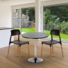 Ronde salontafel zwart 70x70 cm en 2 gekleurde stoelen Barcellona Cosmopolitan Catalogus