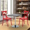 Vierkante salontafel zwart 70x70 cm en 2 gekleurde stoelen Vintage Mojito Catalogus