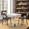 Vierkante salontafel wit 70x70 cm en 2 gekleurde stoelen Vintage Cocktail Catalogus
