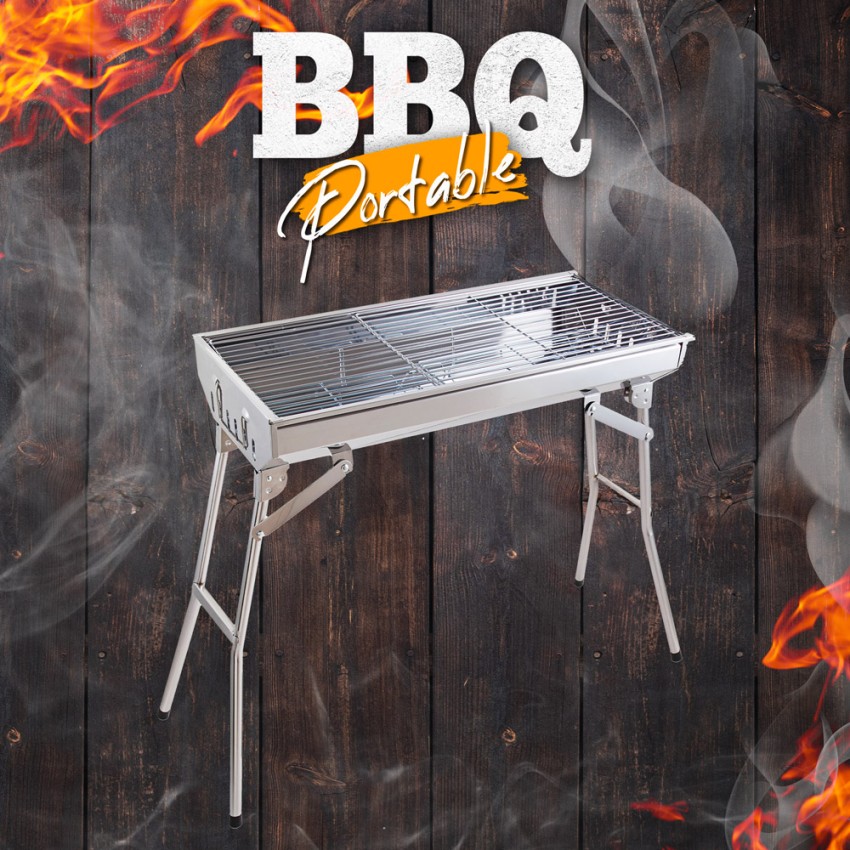 Barbecue Staal Grill Draagbare Opvouwbare Houtskool BBQ Tuin Camping As
