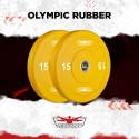 2 x 15 kg Olympische bumper plates schijven Hanzo Korting