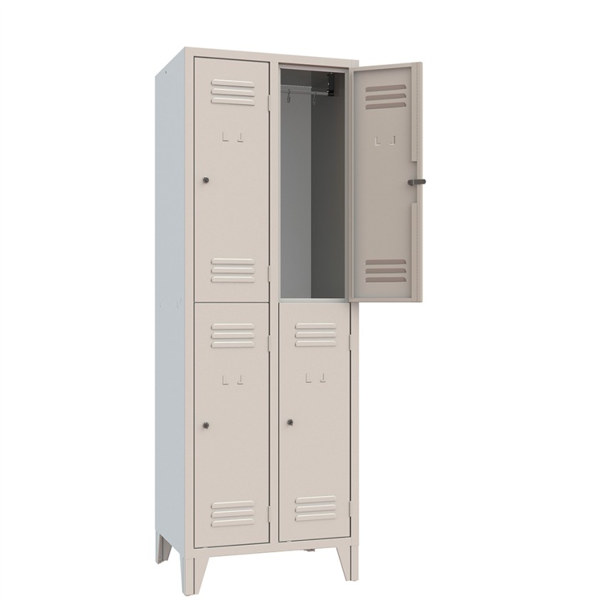 Loch metalen kleedkamerlockerkast met 4 compartimenten Aanbieding