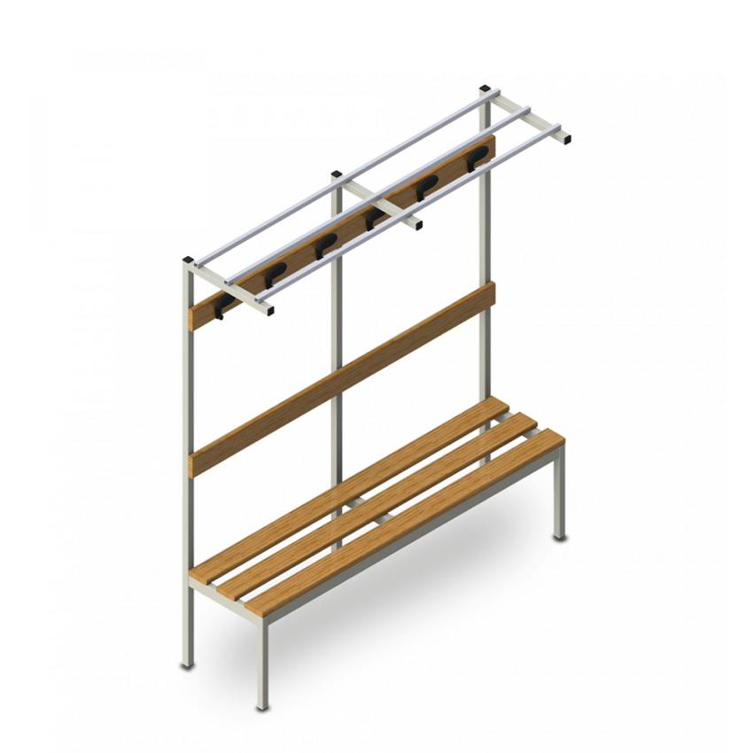 Kleedkamerbank 150x39x184cm met ophanghaken Upper M Aanbieding Kleedkamerbank 150x39x184cm met ophanghaken Upper M Aanbieding