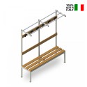 Kleedkamerbank 150x39x184cm met ophanghaken Upper M Aanbod