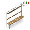 Kleedkamerbank met haken Upper L 200x39x184cm Aanbod