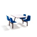 Monobloc tafel 4 stoelen kantine bedrijf kantoor school Four Korting