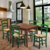 Set 4 stoelen en vierkante tafel 80x80 cm hout Rusty Keuze