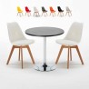 Ronde salontafel zwart 70x70 cm en 2 gekleurde stoelen Nordica Cosmopolitan Verkoop