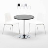 Ronde salontafel zwart 70x70 cm met stalen onderstel en 2 gekleurde stoelen Lollipop Gold Verkoop