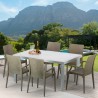 Rechthoekige salontafel wit 150x90 cm en 6 gekleurde stoelen Bistrot Arm Summerlife Catalogus