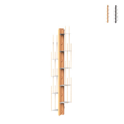 Verticale wandkast h150cm hout 10 planken Zia Veronica WMH Aanbieding