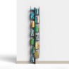 Verticale wandboekenkast h195cm hout 13 schappen Zia Veronica WH Afmetingen