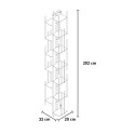 Verticale wandboekenkast h195cm hout 13 schappen Zia Veronica WH 