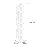 Verticale wandboekenkast h195cm hout 13 schappen Zia Veronica WH 