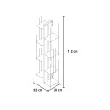 Hangende houten boekenkast verticaal h105cm 7 planken Zia Veronica SF Kosten