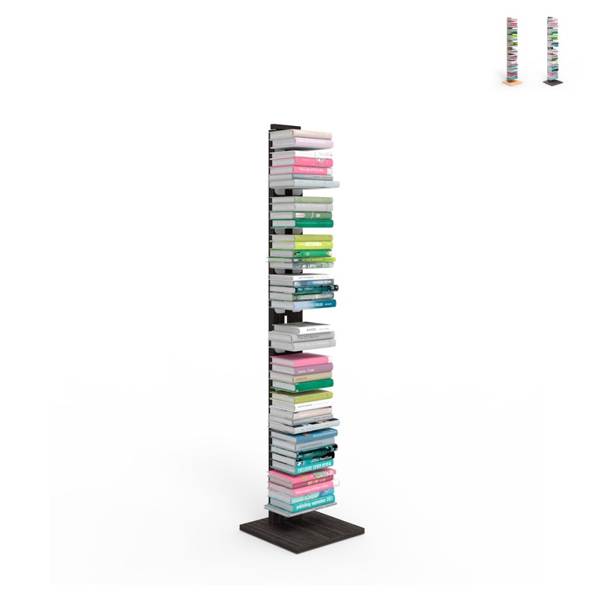 Verticale boekenrek kolom h150cm hout 10 planken Zia Ortensia MH Aanbieding
