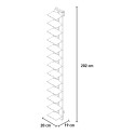 Verticale houten wandboekenkast h195cm 13 planken Zia Ortensia WH 